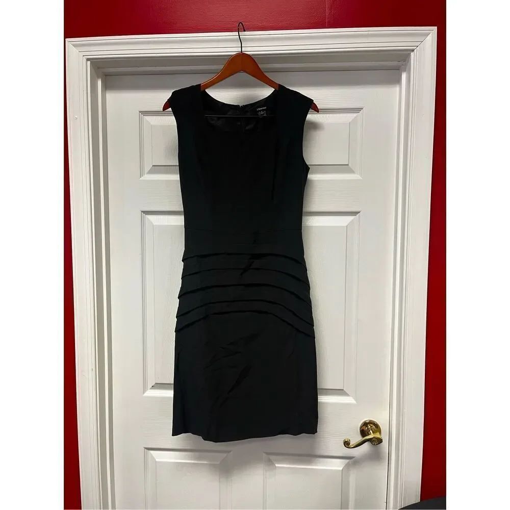 J. Peterman Black Silk Sleeveless LBD Career Wear MIDI Dress sz 4 EUC